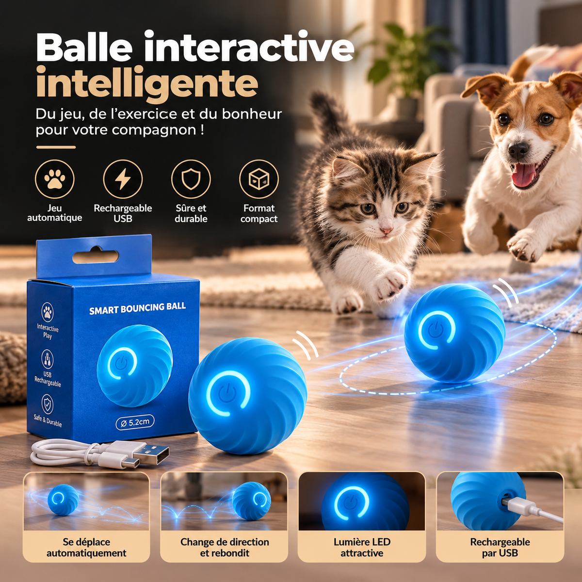 Balle interactive intelligente