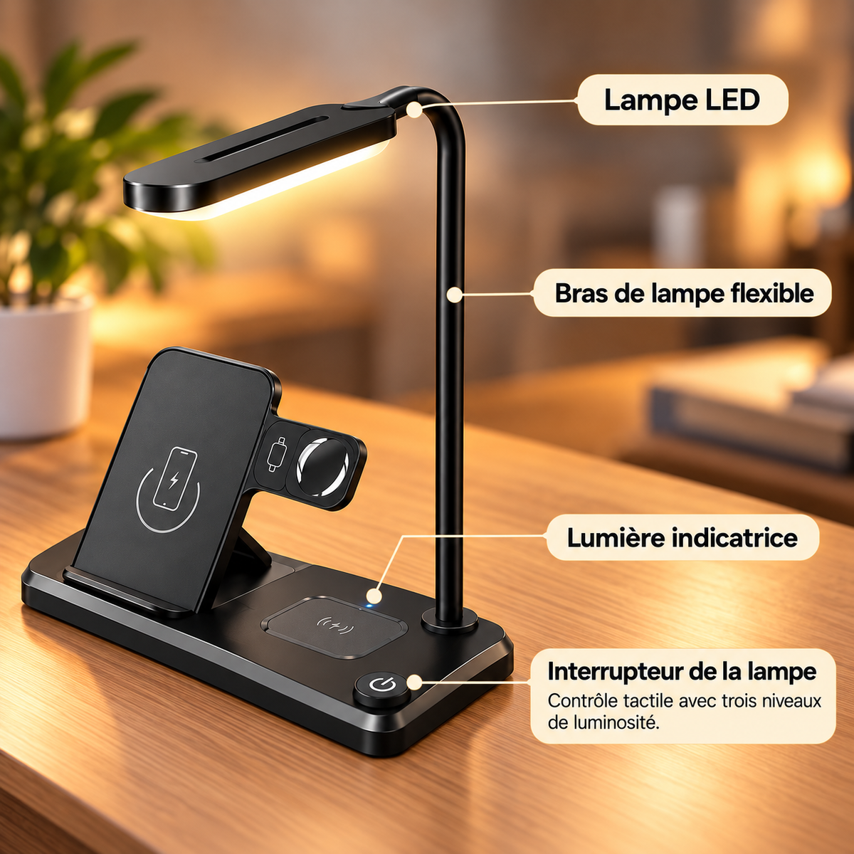 Station de charge sans fil 4en1