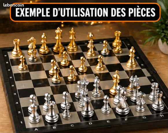 Jeu d’échecs pliable en bois