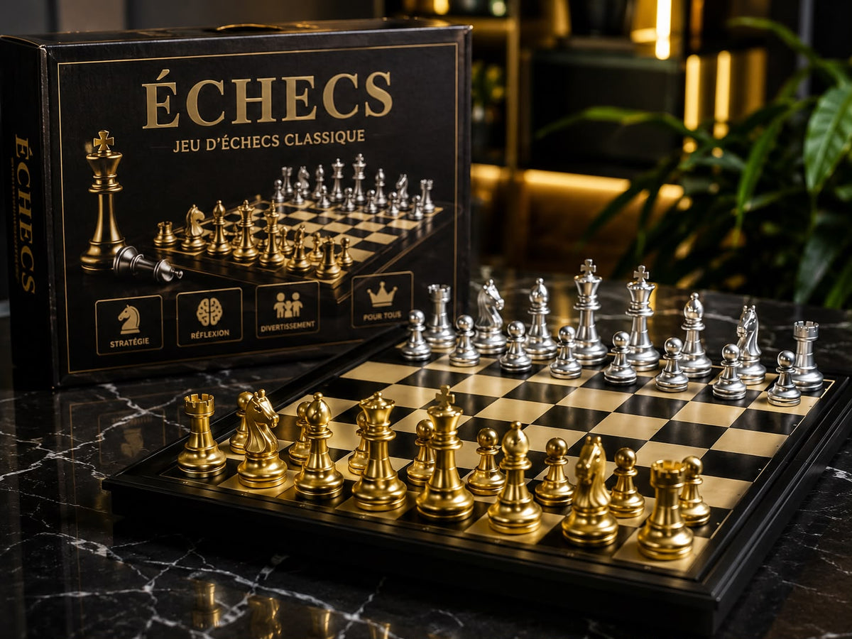 Jeu d’échecs pliable en bois