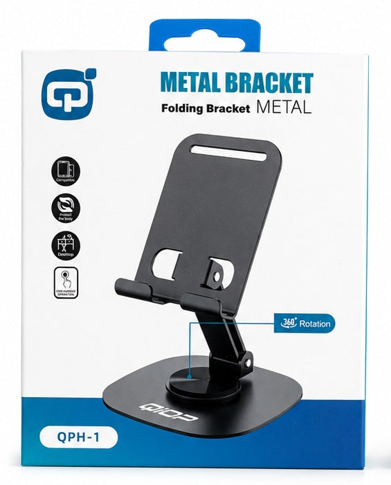 Support de téléphone pliable QiOP QPH-1 en métal