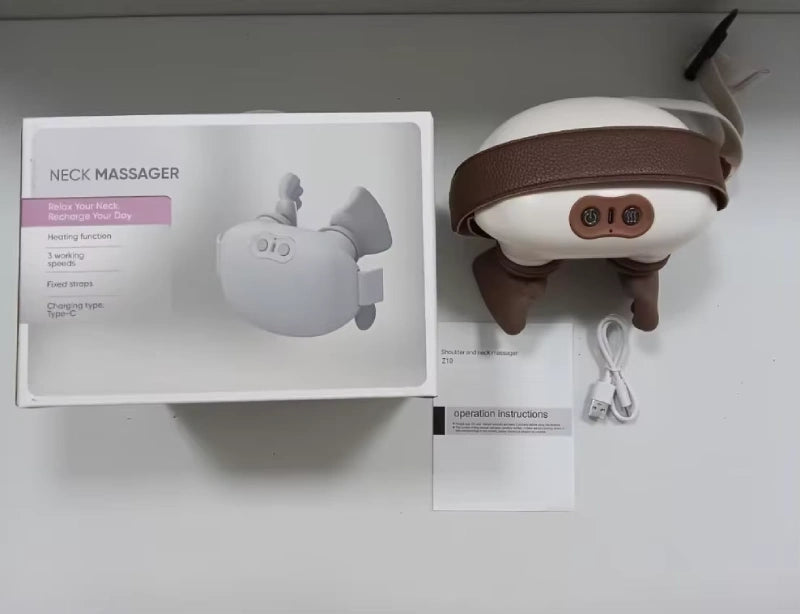 Masseur Électrique Sans Fil Chauffant Shiatsu pour Cou & Épaules