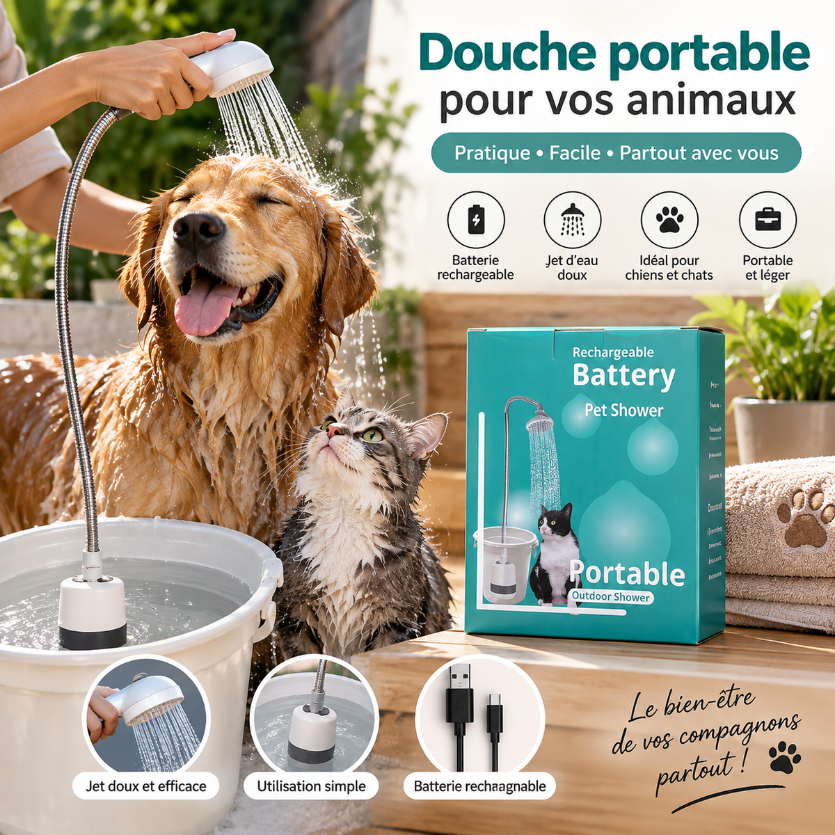 ouche portable rechargeable pour animaux