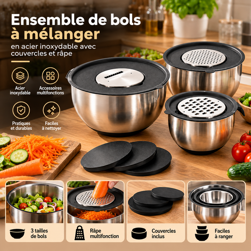 Set de 3 Bols en Inox