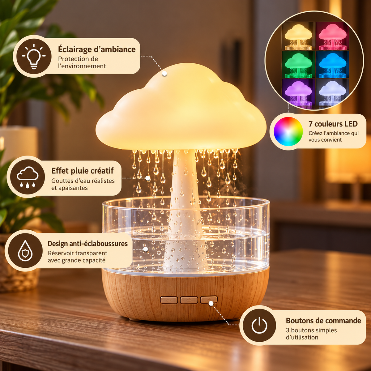 diffuseur est un humidificateur d'air en forme de nuage