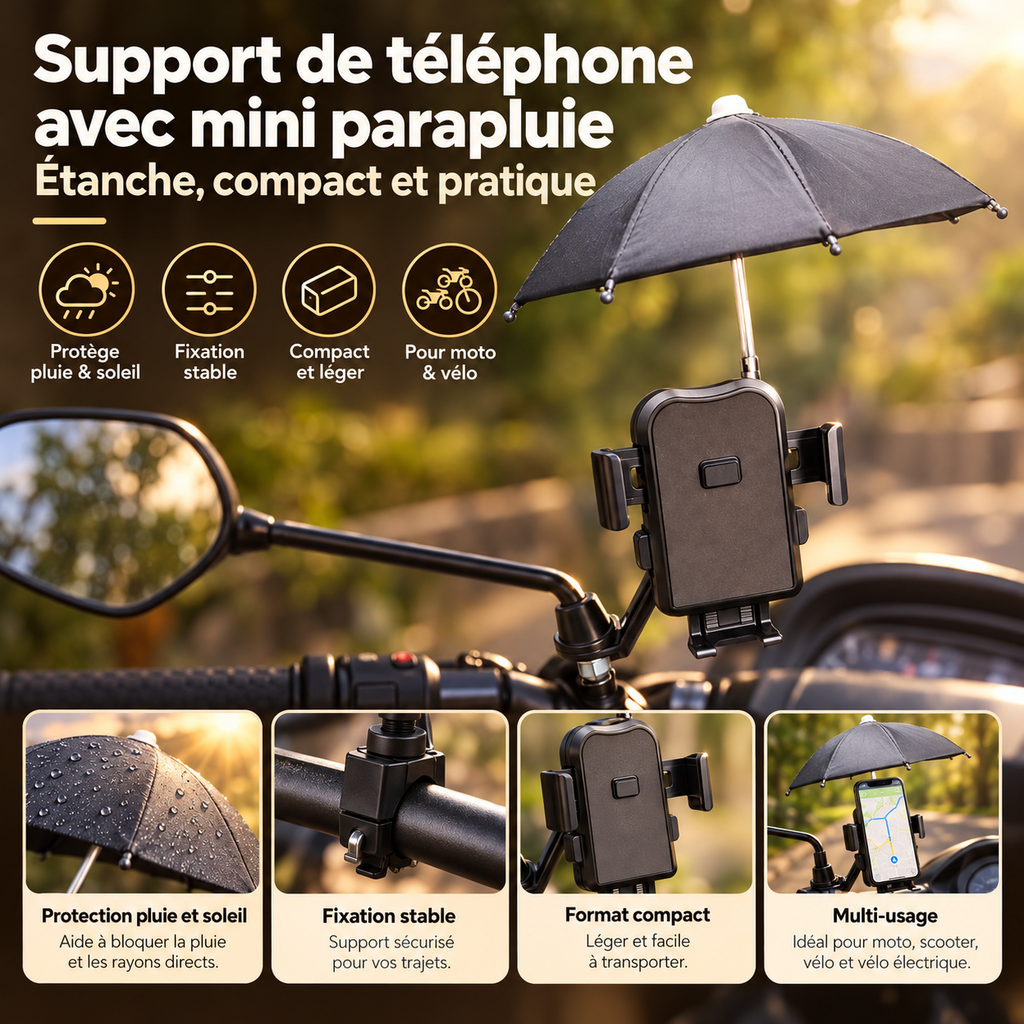 Motocycle mobile phone holder