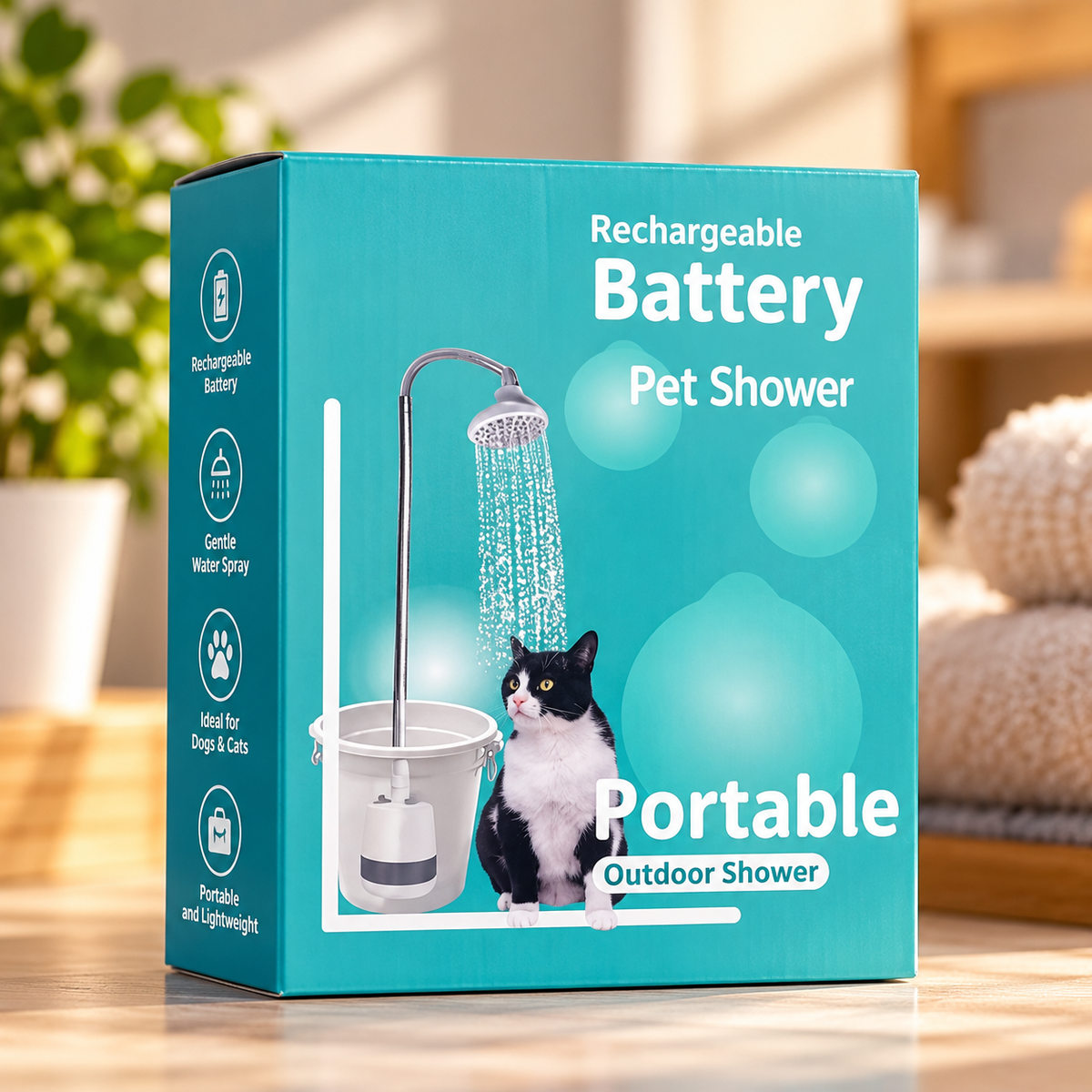 Douche portable rechargeable pour animaux
